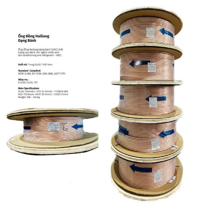 Ống đồng Hailiang dạng bành (Đầy đủ các kích thước)